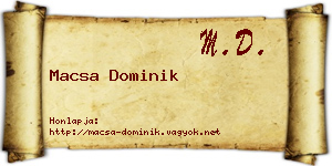 Macsa Dominik névjegykártya